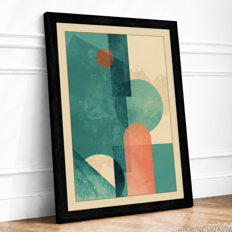 Geometric Harmony Minimalist - Framed Print, A2 - 59.4 x 42.0 cm, Black
