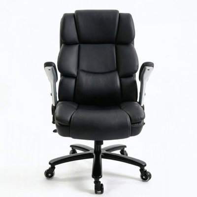 Black Ergonomic Airbag Lumbar Office Chair with Pet-Friendly Fabric