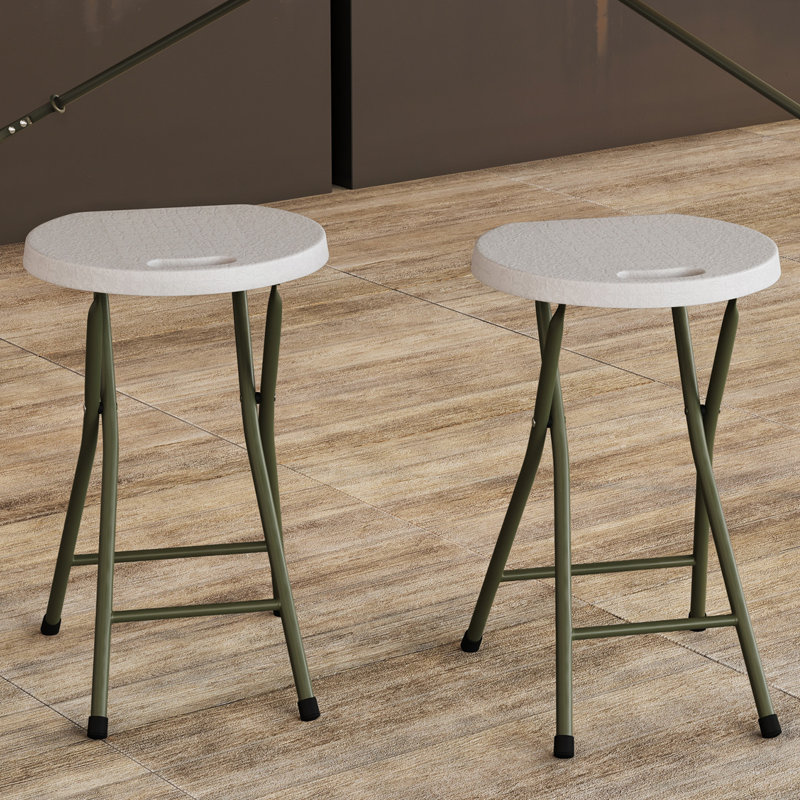 Tabourets 2 pièces Arlmont & Co. Weybridge - Tabourets pliants de 18 pouces d'une capacité de 300 lb pour une utilisation intérieure ou extérieure - Tabourets portatifs sans dossier