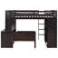 Lit mezzanine double avec lit simple Comprend des tablettes, un bureau et une armoire. Fabrication. Maximisez l'espace. Pas de sommier tapissier. Finition l 94,8 po x l 78,7 po x H 65 po. Vient d'optimiser l'utilisation de l'espace. Bois massif-1677128732-1677128734