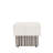Marcello White Leather Cube Ottoman with Textured Plinth Base 