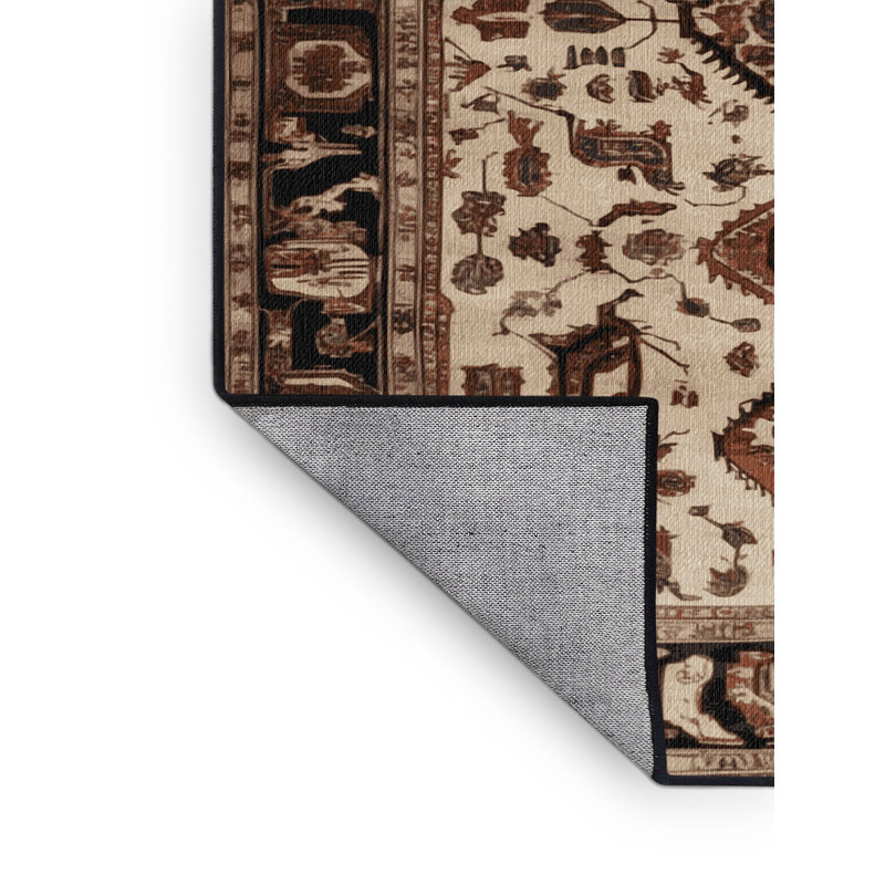 Tapis brun lavable à la machine, Carré 4 pi