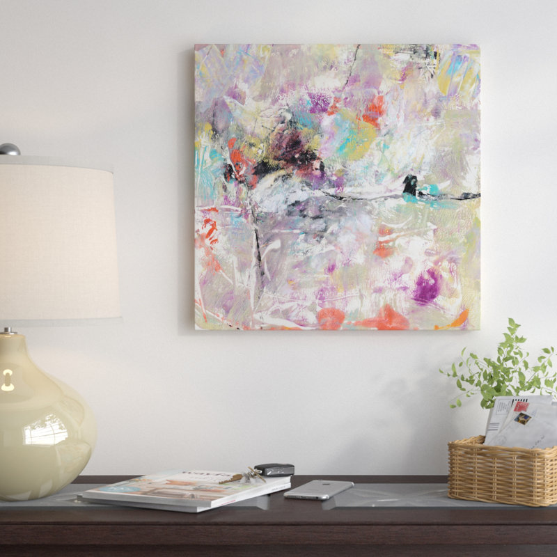«Jostle II», reproduction d'art sur toile tendue, H 18 po x l 18 po x P 1,5 po, Toile avec cadre noir, Pas de tapis