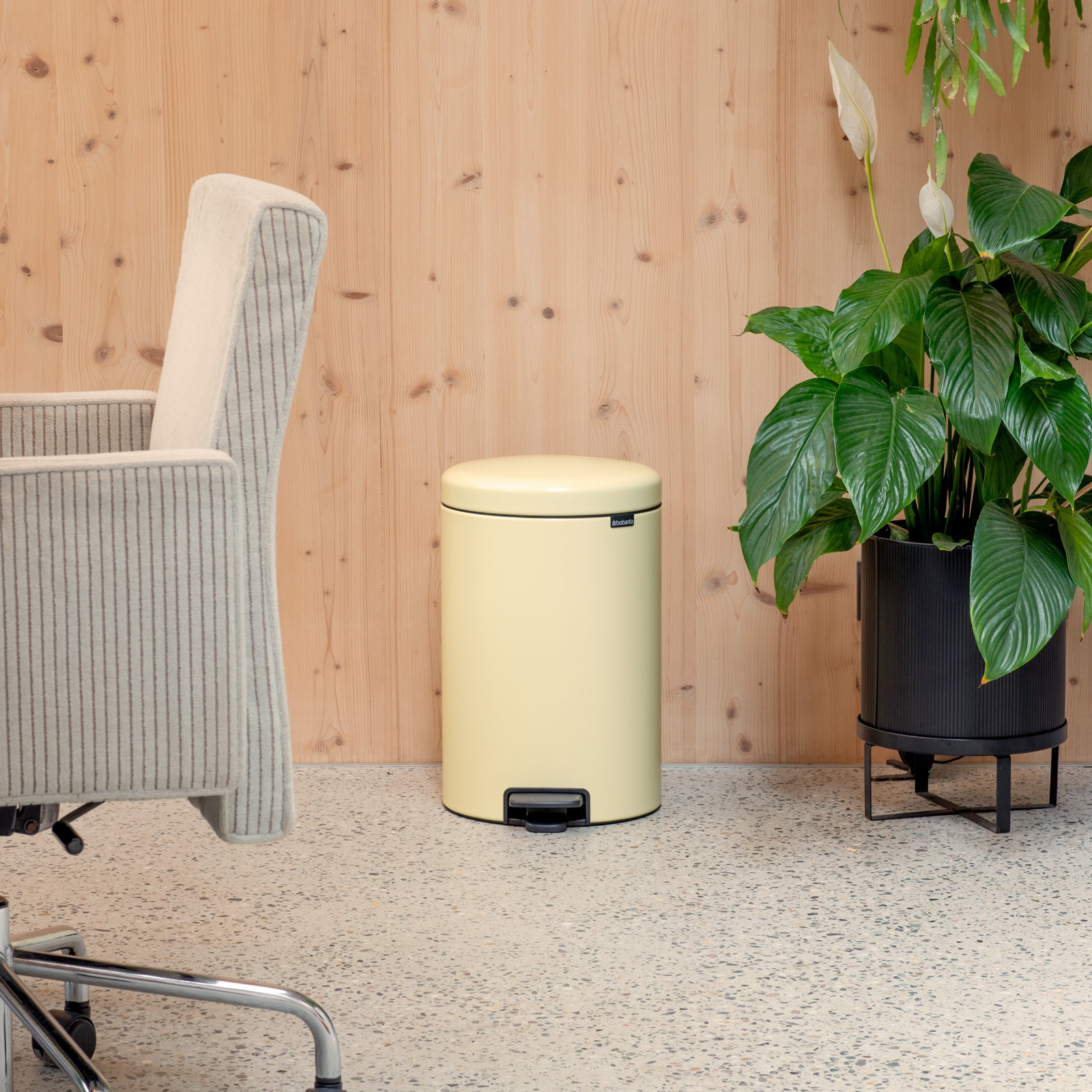 Brabantia Newicon 3.2gal Step-On Can, Mellow Yellow