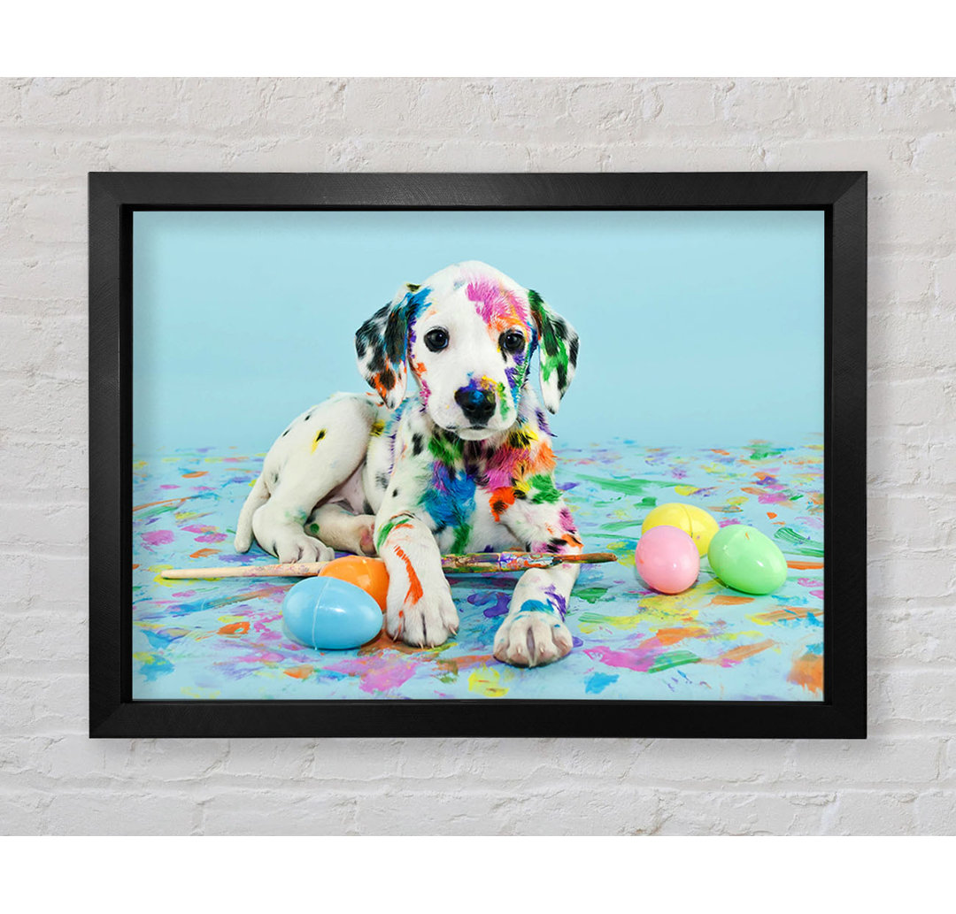 Dalmation Puppy Paint Party - Einzelner Bilderrahmen Kunstdrucke