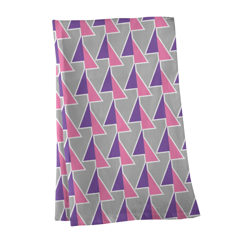 Jordao Tea Towel Kitchen Towel, Blue/Pink/Gray, Cotton Twill