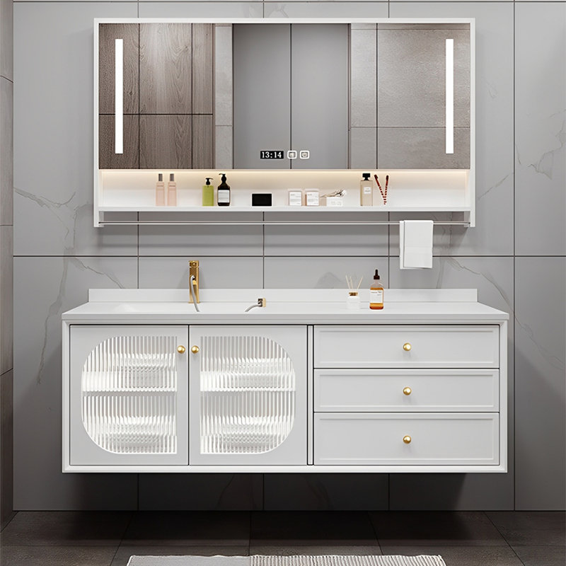 French style modern simple bathroom cabinet, 47", White