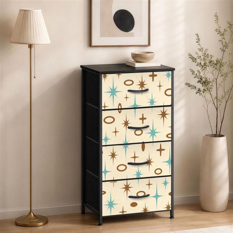 Commode à 4 tiroirs pour chambre à coucher Mid Mid Century Modern