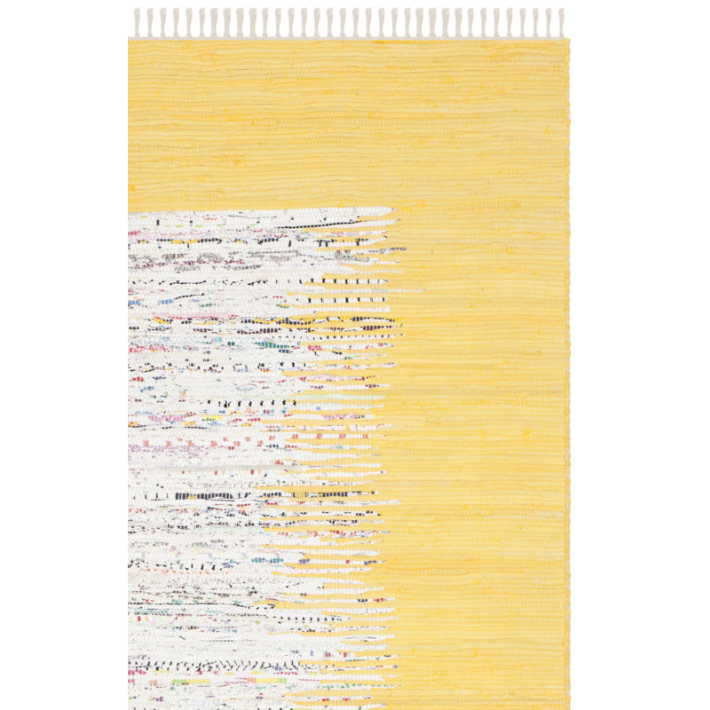 Tapis de couleur unie en coton tissé à la main Paynter, Carré 6 pi