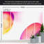 Murale abstraite pelez et collez - formes juteuses jaune et rose-315495365