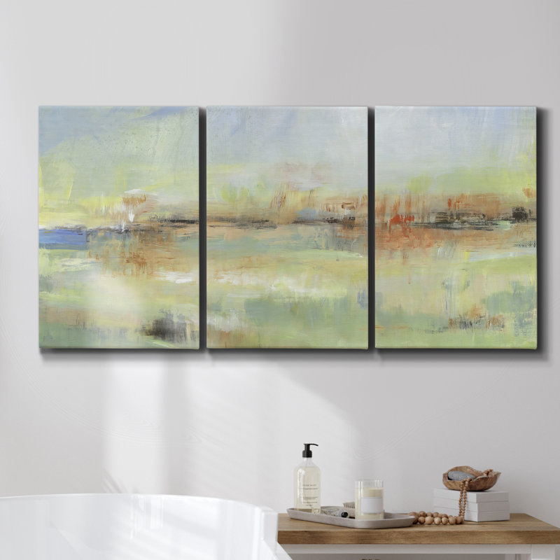 «Distant Canyon» sur toile, reproduction de 3 pièces, H 27 po x l 54 po x P 2 po