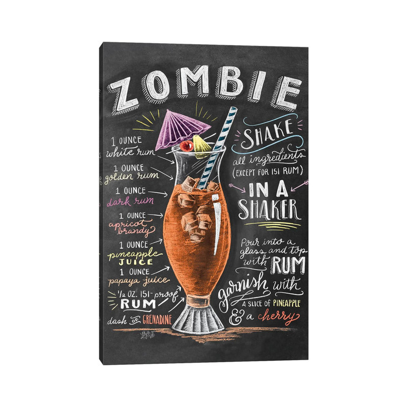 Zombie Recipe par Lily & Val - Giclée sur toile tendue avec châssis, H 18 po x l 12 po x 1,5 po