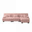 Canapés modulaires | Repose-pieds convertible moderne en L surdimensionné en forme de L avec repose-pieds pour salon | Rose | Chenille-724282024