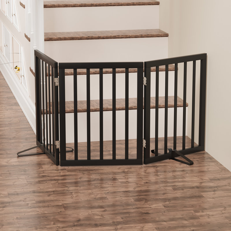 Bamboo Free Standing Pet Gate, Black
