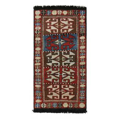 Hand Knotted Wool Area Rug in Red