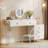 Modern White Vanity Desk with 5 Drawers (Only Table)