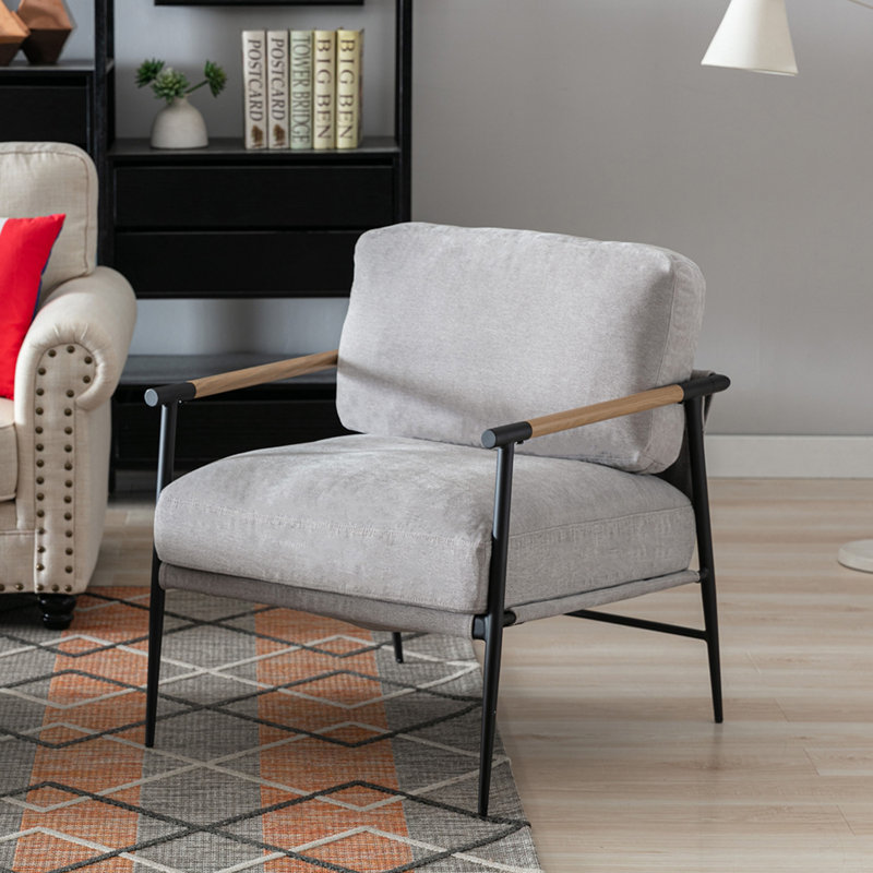 Fauteuil Johniyah, Gris chenille
