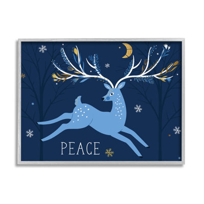 " Peace Jumping Deer Snowflakes " by Abi Hall
