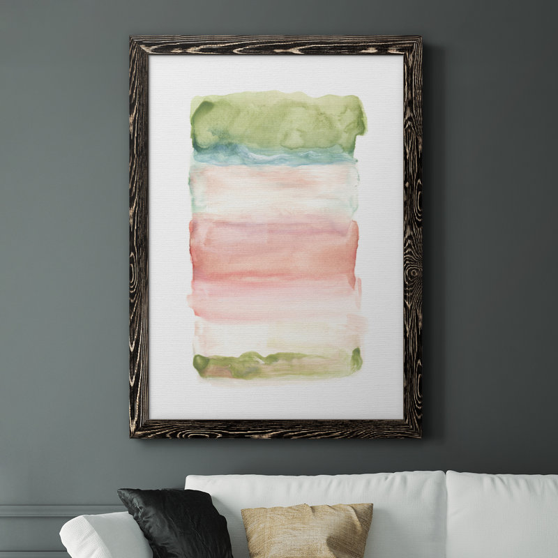 Skye III - Peinture sur toile encadrée, Cadre noir, H 37,5 po x l 27,5 po x P 1,5 po