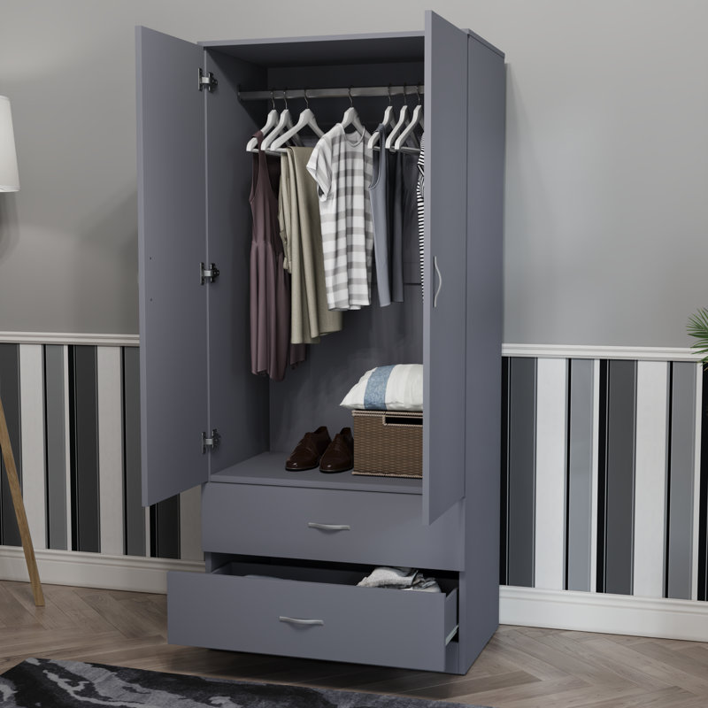 Maybery MDF & Particleboard Wardrobe, Grey