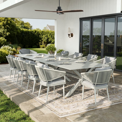 Rectangular Outdoor Dining Set With Cushions