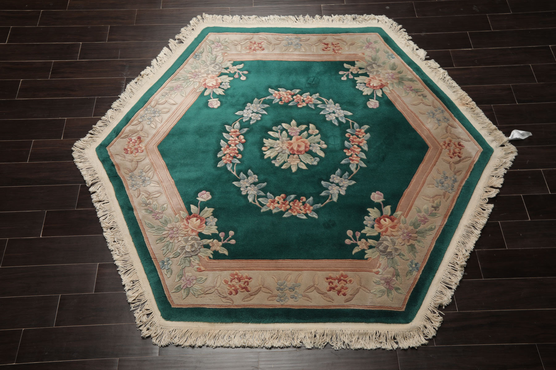 Red Barrel Studio® 7x7 Square Hand Knotted Wool Emerald Aubusson ...