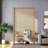 Solid Wood and Rattan Partition with Storage Shelf-105353943