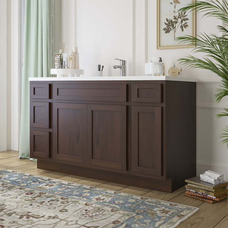60'' Single Bathroom Vanity Base Only, Brown