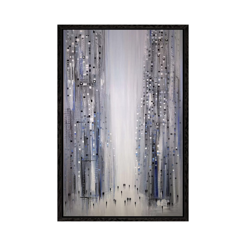 A City Dreaming by Ekaterina Ermilkina - Painting on Canvas, 66.04 cm H x 45.72 cm W, Black Framed