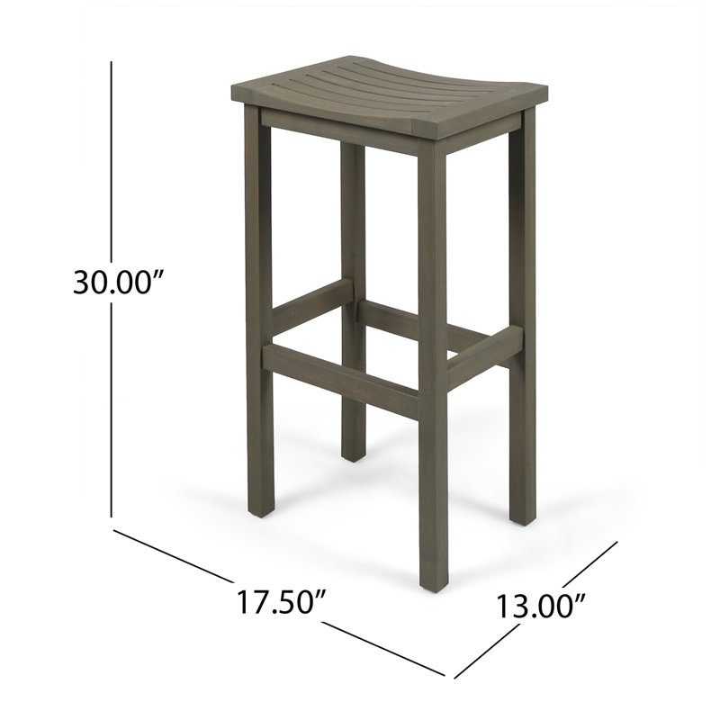 Ensemble de tabourets de bar en bois d'acacia 30 po Christopher Knight Home Caribbean, Gris