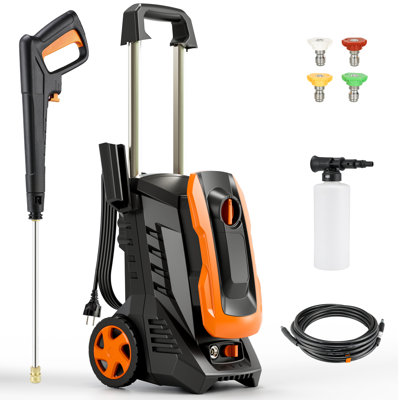 Electric Pressure Washer, Power Cleaning Machine W/Telescopic Handle, 2700 Psi, 1.7 Gpm, 4 Nozzles, Foam Cannon, Outlet Hose, For Car, Fence, Window, Patio, Furniture, Home, Bike