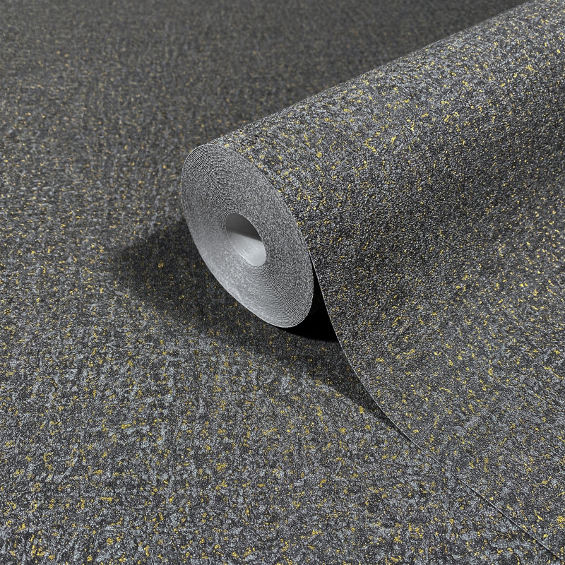 Galerie Odyssey Plain Texture Wallpaper, Black