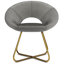 Chaise d'appoint contemporaine rembourrée en velours l 25 po Barrett avec dossier courbé et base en métal doré