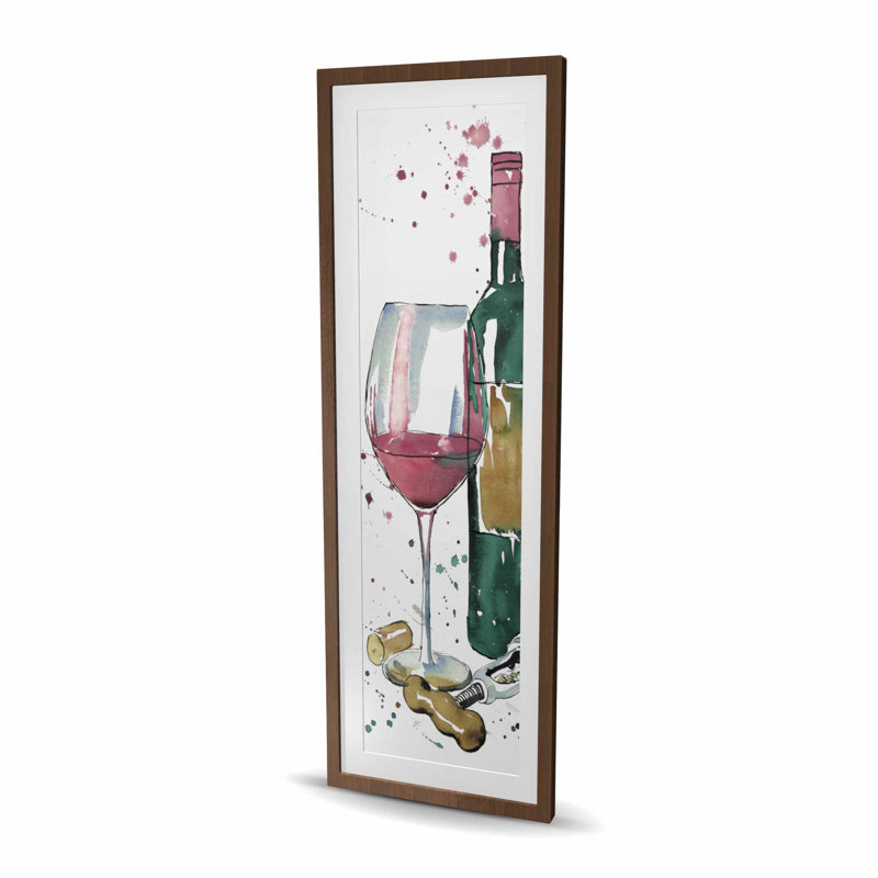 Bouteille de vin rouge - reproduction encadrée pour la décoration intérieure