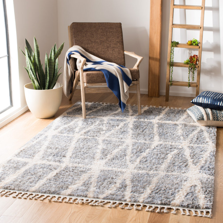 Triplett Fringe Shag Performance Abstract Rug