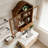Solid Wood Wall Cabinet with Elegant Wave-733906709
