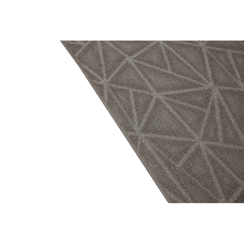 Tapis gris en nylon tissé à la machine Bowersock, Tapis de couloir 2 pi x 46 pi