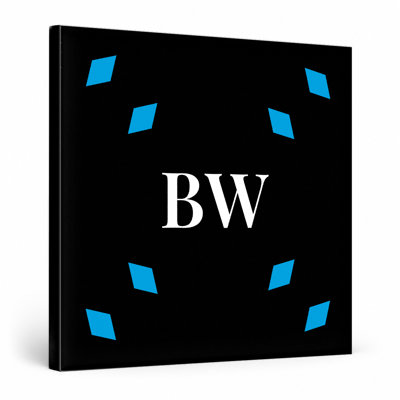 «Botswana World Flag Luxury Diamond Monogram» - bleu noir blanc - art mural sur toile