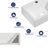 17" W x 12" D Crisp White Ceramic Rectangular Wall-Mount/Vessel Bathroom Sink
