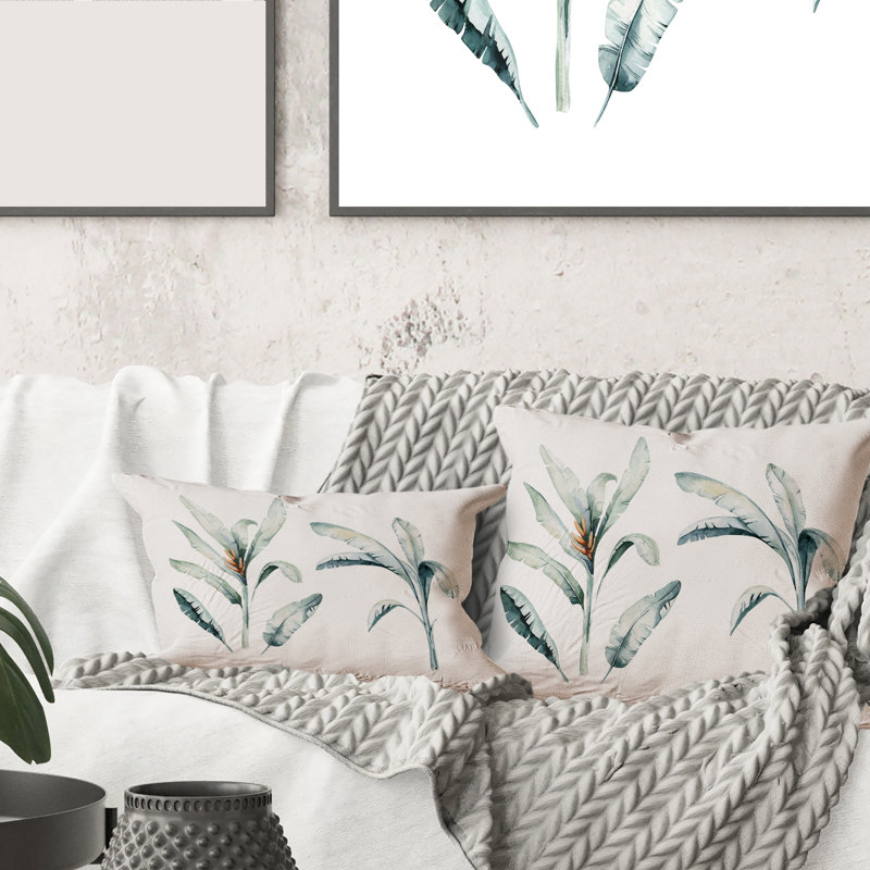 Housse de coussin carré et insert Tropical Jungle Leaves, 18" x 18"