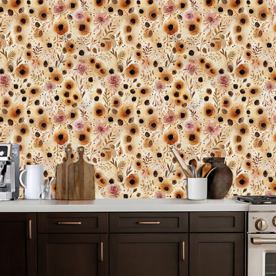 Papier peint adhésif peler et coller en PVC, revêtement mural auto-adhésif amovible avec taches de léopard bohème, impression de tissu sans couture botanique, imperméable pour la décoration intérieure - rouleau