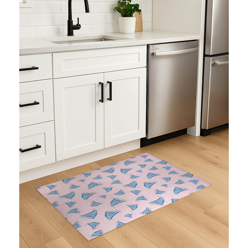Tapis de cuisine antidérapant Summer, Rectangle 4pi x 6 pi, Rose