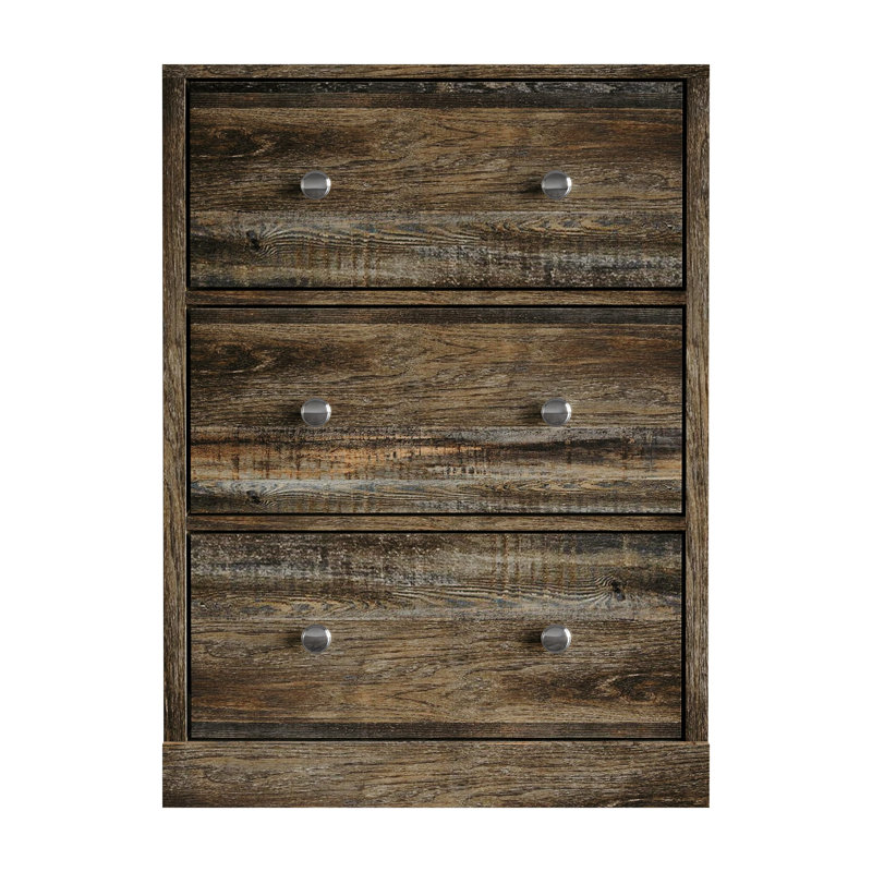Armoire 3 tiroirs en brun, Brun