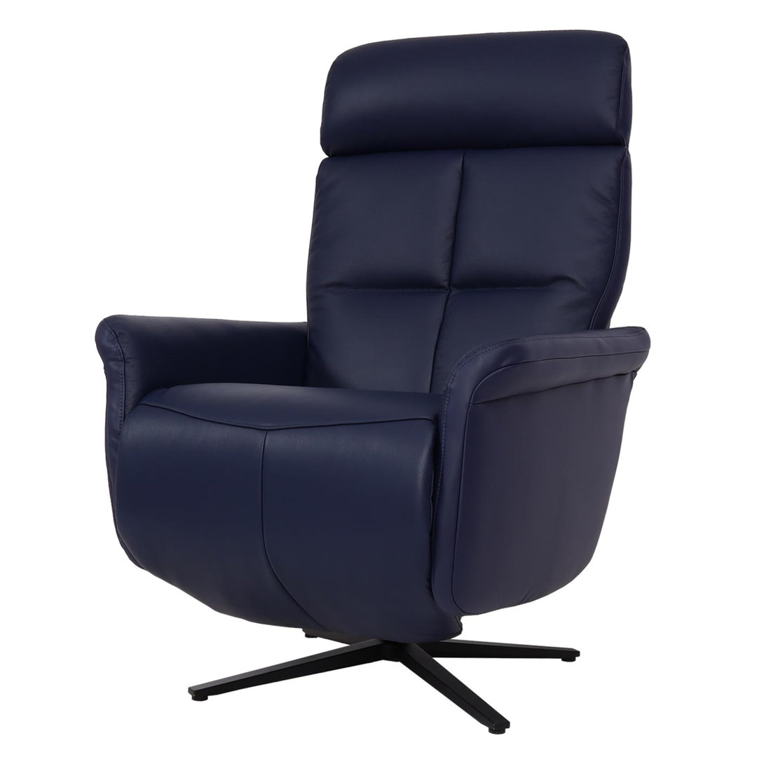 Relaxsessel MCW-L10, Design Fernsehsessel TV-Sessel Liegesessel, Liegefunktion Drehbar, Voll-Leder