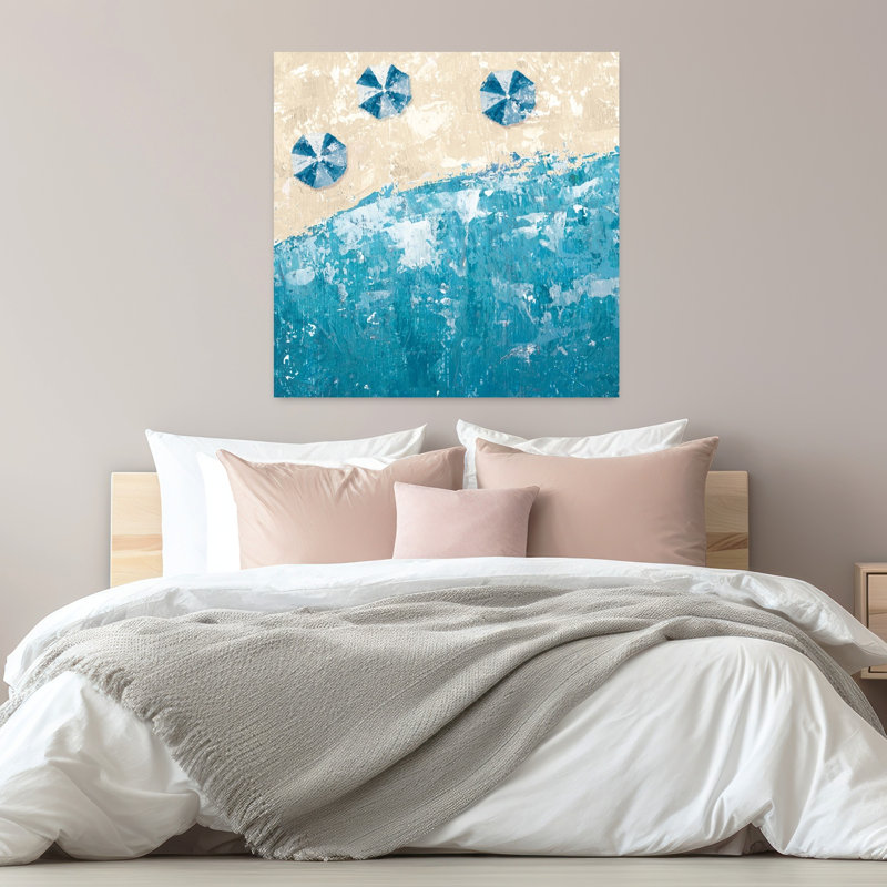 Beach Days Blue Coastal Art, H 32 po x l 32 po
