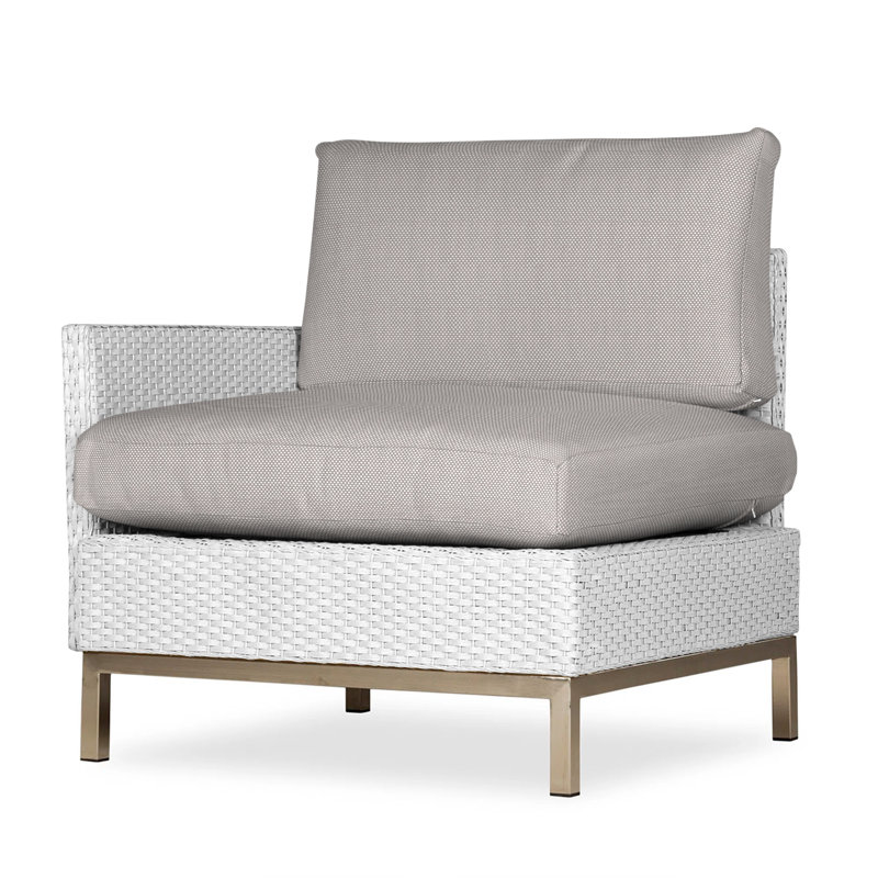 Elements Outdoor One Arm Lounge Chair, Cottage Pepper, White