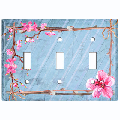Patterned 3 - Gang Toggle Light Switch Standard Wall Plate