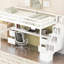 Lit mezzanine blanc simple avec bureau et double rangement - Bois de pin pour une chambre à coucher à couper le souffle et une structure stable-232953100