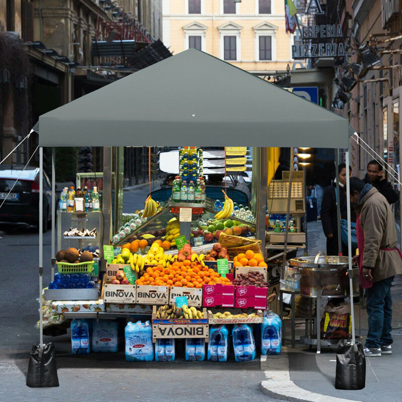 8’X8' Outdoor Pop Up Canopy Tent  W/Roller Bag-Grey