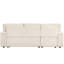 Canapé moderne avec rangement élégant pour accoudoirs et porte-gobelet - Beige 3 Smart 3-121109031